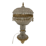 Lampe de table en cristal et laiton