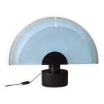 Lampe de table italienne vintage zonca en verre dpoli et base noire