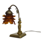 Lampe de table, style art nouveau figure fminine tte amovible