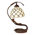 Lampe de table tiffany 28x20x41 cm beige verre lampe de bureau tiffany