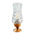 Lampe de table trpied vintage uit de jaren 60 met glassen lampenkap