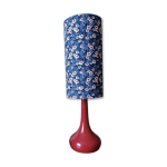 Lampe tactile bakelite rouge vintage, abat - jour liberty fleurs