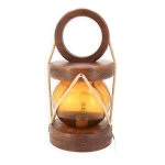 Lampe tempte en bois et verre de saint malo, annes 70
