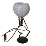 Lampe en verre de clichy blanc