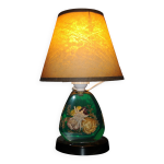 Lampe vintage 1960 en lucite - inclusion fleurs s�ch�es & edelweiss - retro