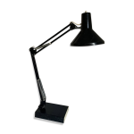 Lampe vintage 1970 d'architecte twist noire bureau - 70 cm