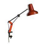 Lampe vintage 1970 bureau architecte rda (ddr - gdr) rouge - 50 cm