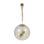 Lampe vintage big ball, verre et laiton par saku, annes 70