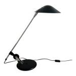 Lampe vintage postmoderne aluminor noir et argent