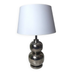 Lampe vintage space age pied boule mtal chrom argent abat - jour drimmer h