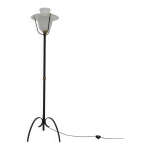 Lampe vintage sur pied avec abat - jour en verre et abat - jour en acier perforé Lampe vintage sur pied avec abat - jour en verre et abat - jour en acier perforé