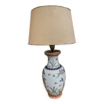 Lampe xxe chine décor d'oiseaux cachet rouge Lampe xxe chine décor d'oiseaux cachet rouge