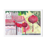 Les lampions de hano - a4 - dessin au pastel - voyage - vietnam - asie