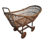 Landau en osier vintage