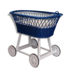 Landau en rotin bleu