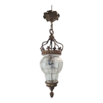Lanterne avec couronne fleur de lys en bronze 19 eme Lanterne avec couronne fleur de lys en bronze 19 eme