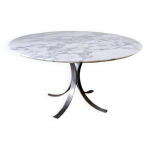 Large table ronde en marbre de carrare, italie, 1970s