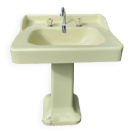 Lavabo sur colonne porcher vintage années 60 vert pâle Lavabo sur colonne porcher vintage années 60 vert pâle