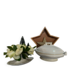 L�gumier en porcelaine ��bambou � ancien