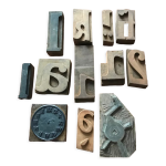 Lettres imprimerie en bois