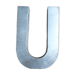 Lettre u industrielle m�tal blanc