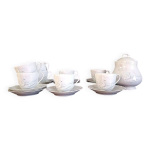 Limoges, camille tharaud - service  caf pour 8 pers. en porcelaine de limoges, dcor  cygne