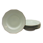 Limoges - m. mandavy. 6 assiettes creuses octogonales.