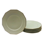 Limoges - m. mandavy. 6 assiettes plates octogonales.