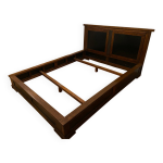 Lit 2 places en bois massif artisanal et sa superbe tte de lit / table de