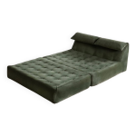 Lit le bambole en velours vert par mario bellini pour b&b italia, ann�es 1970