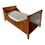 Lit bateau ancien de style louis philippe en acajou massif