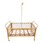 Lit bébé berceau en osier rotin vintage Lit bébé berceau en osier rotin vintage