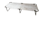 Lit de camp militaire pliant ancien en toile et mtal vert kaki