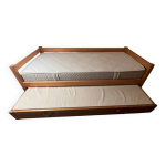 Lit gigogne vintage en pin massif