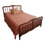 Lit en merisier massif sculpt 140x190 avec sommier
