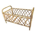Lit poupe en rotin vintage
