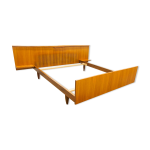 Lit scandinave en teck 1960 140x190 avec table et lumire