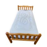 Lit sommier une place 90x200cm en bois massif pin style scandinave