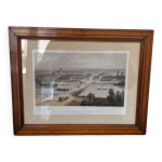 Lithographie encadre deroy vue gnrale de tours prise  vol d'oiseau imp lemer