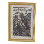 Lithographie estampe signée herte vue de paysage 90 / 250 Lithographie estampe signée herte vue de paysage 90 / 250