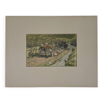 Lithographie par henri rivi�re le beau pays de bretagne lavoir � tr�boul