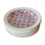 Lot de 10 assiettes creuses en fa�ence de creil et montereau hbcm mod�le yves