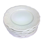 Lot de 10 assiettes à fleurs vert pâle Lot de 10 assiettes à fleurs vert pâle