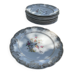 Lot de 10 assiettes vintage françaises digoin sarreguemines, collection Lot de 10 assiettes vintage françaises digoin sarreguemines, collection