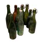 Lot 10 bouteilles anciennes en verre soufflé déco bistro bar vin limonade biere Lot 10 bouteilles anciennes en verre soufflé déco bistro bar vin limonade biere
