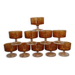 Lot 10 coupes champagne ambrs foncs luminarc 70's