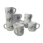 Lot de 10 tasses à café expresso arcopal motif myosotis Lot de 10 tasses à café expresso arcopal motif myosotis