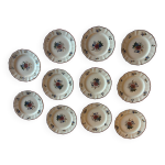 Lot de 11 assiettes en fa�ence de la manufacture de sarreguemines, mod