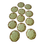 Lot 11 assiettes plates en porcelaine plus en plat de prsentation manufact