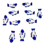 Lot de 11 porte couteaux poissons en porcelaine bleu blanc vintage